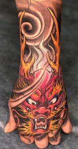 Japanese Dragon Hand Tattoo