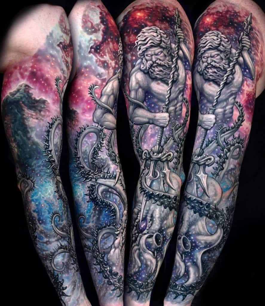 Poseidon Sleeve Tattoo