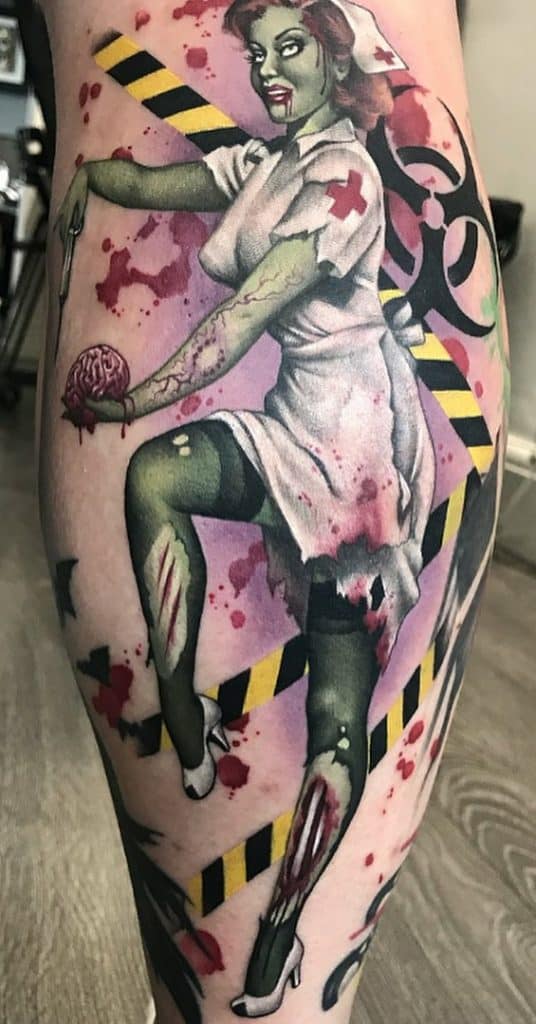 Zombie Pin-Up Girl Tattoo