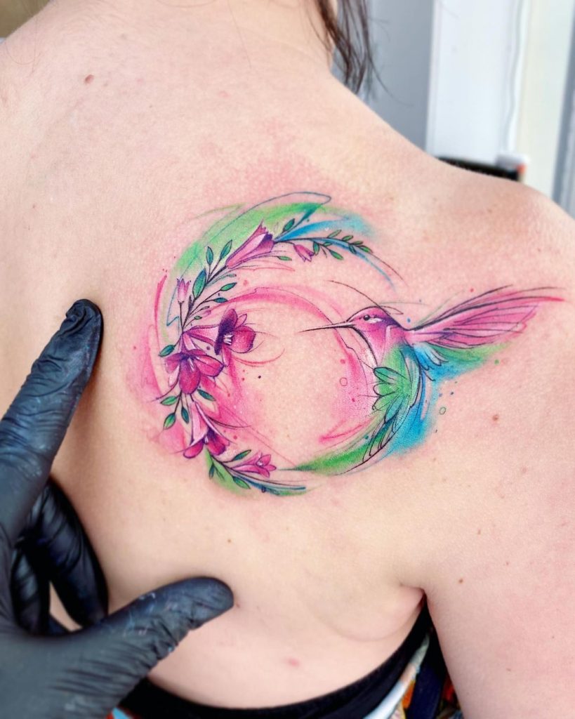 Adrian Bascur's Watercolor Tattoo