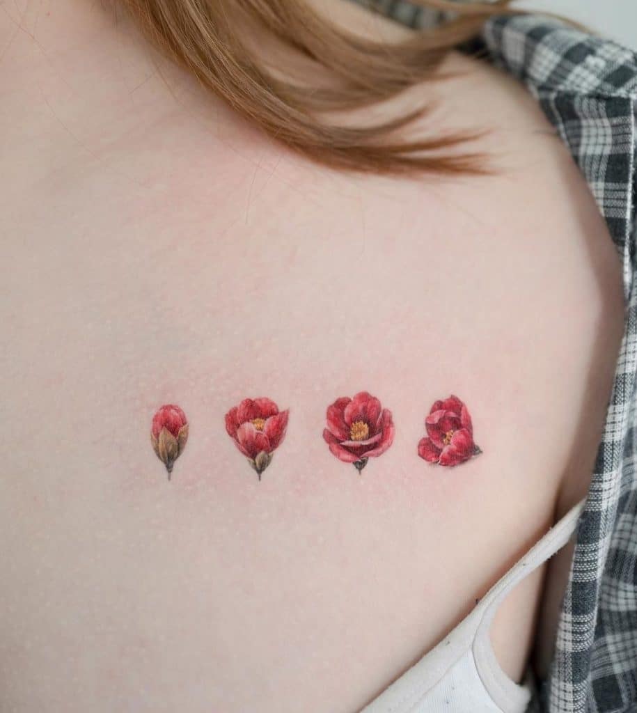 Blooming Flower Stages Tattoo