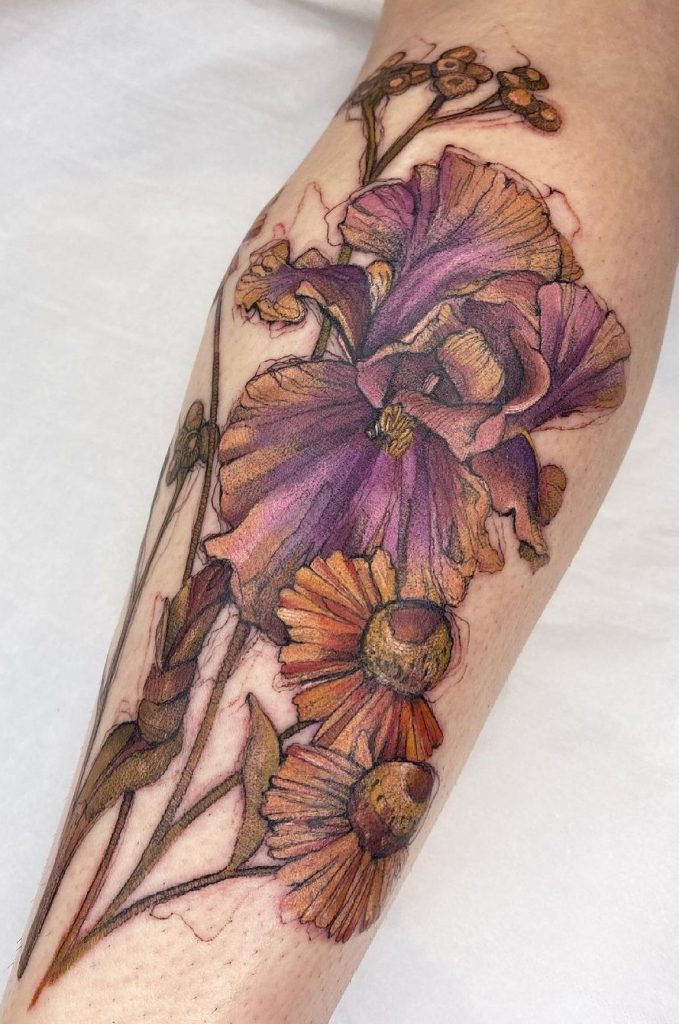 Dried Flower Tattoo