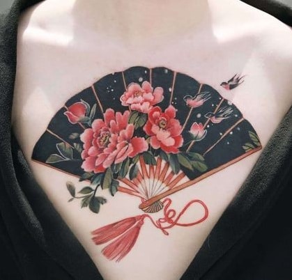 Floral Fan Tattoo