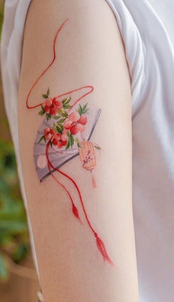 Floral Fan Tattoo