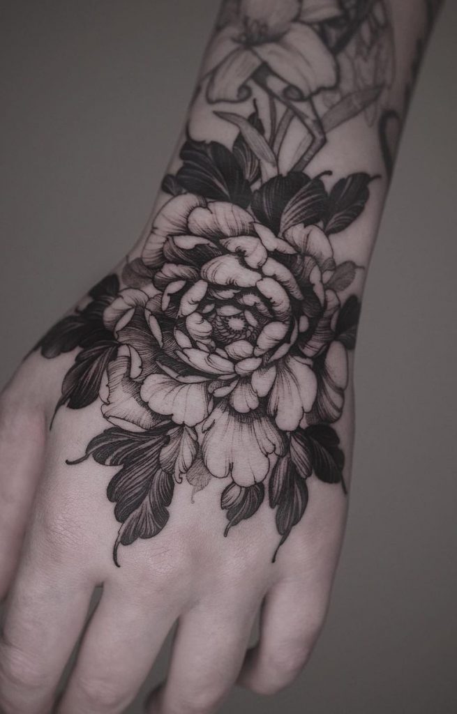 Flower Hand Tattoo