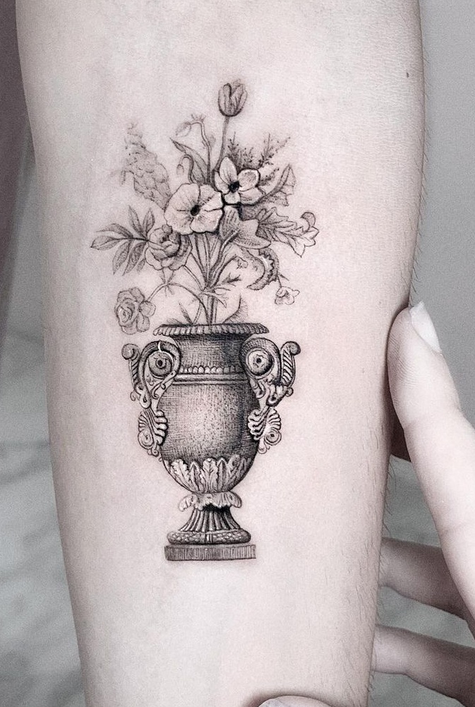 Flower Vase Tattoo