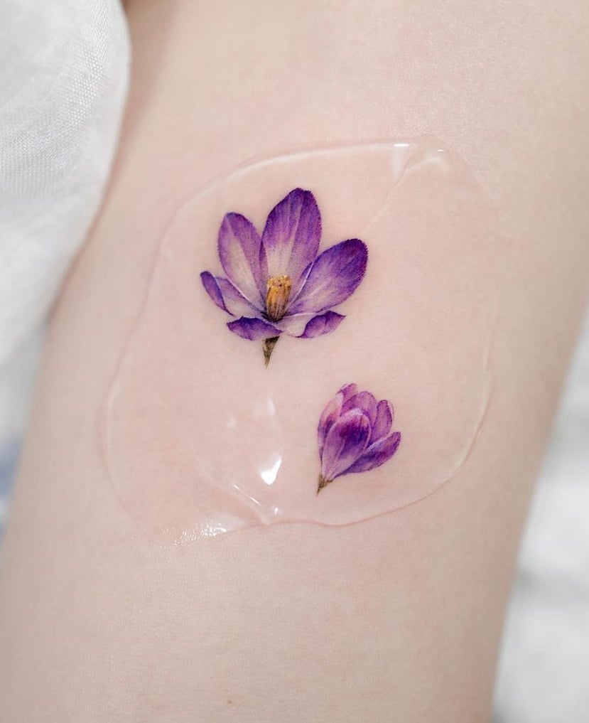 Micro-realist Flower Tattoo