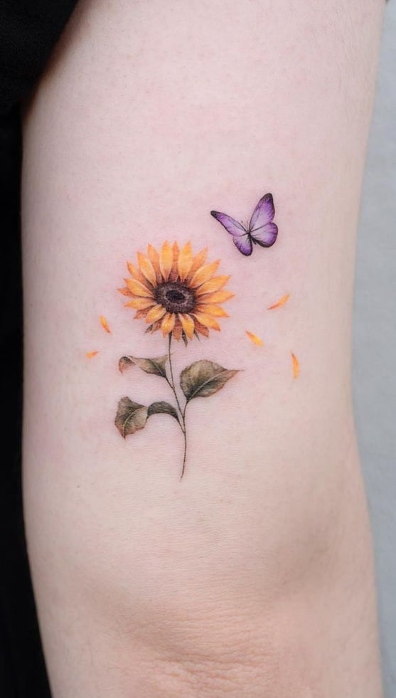Butterfly and Flower Tattoo