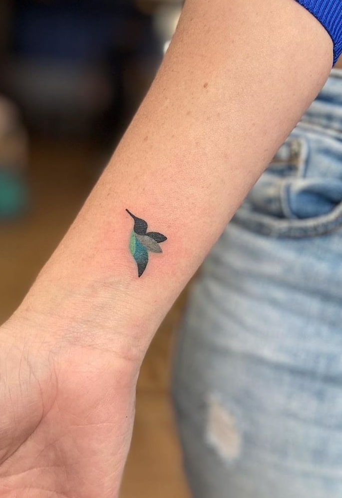 Small Minimalist Hummingbird Tattoo