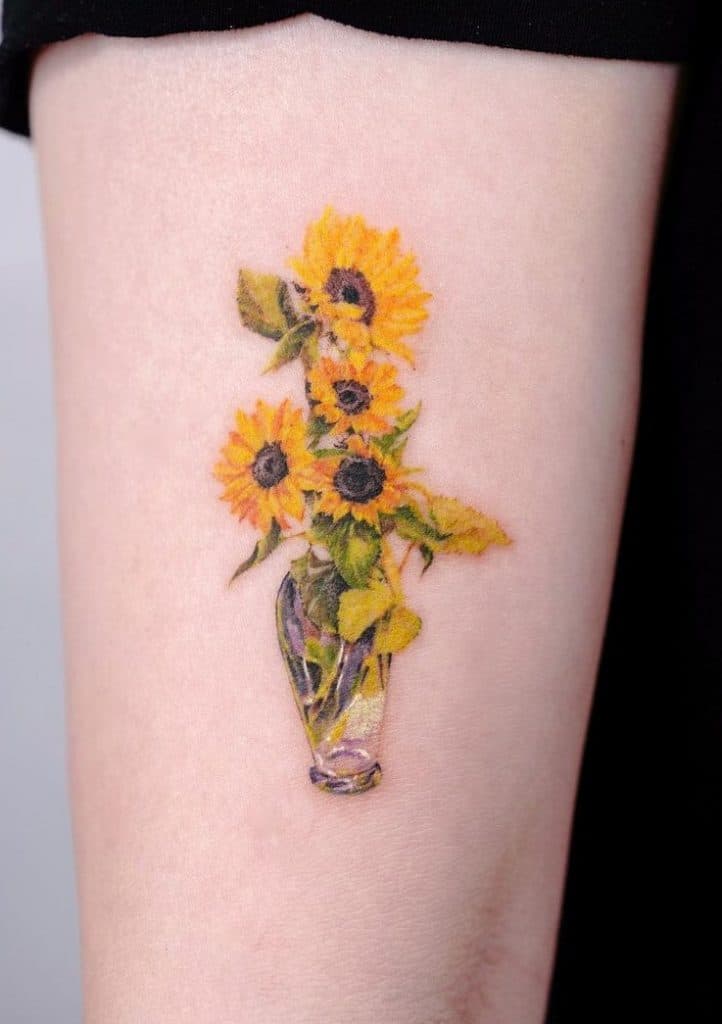Sunflower Vase Tattoo