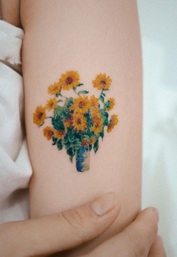 Sunflower Vase Tattoo