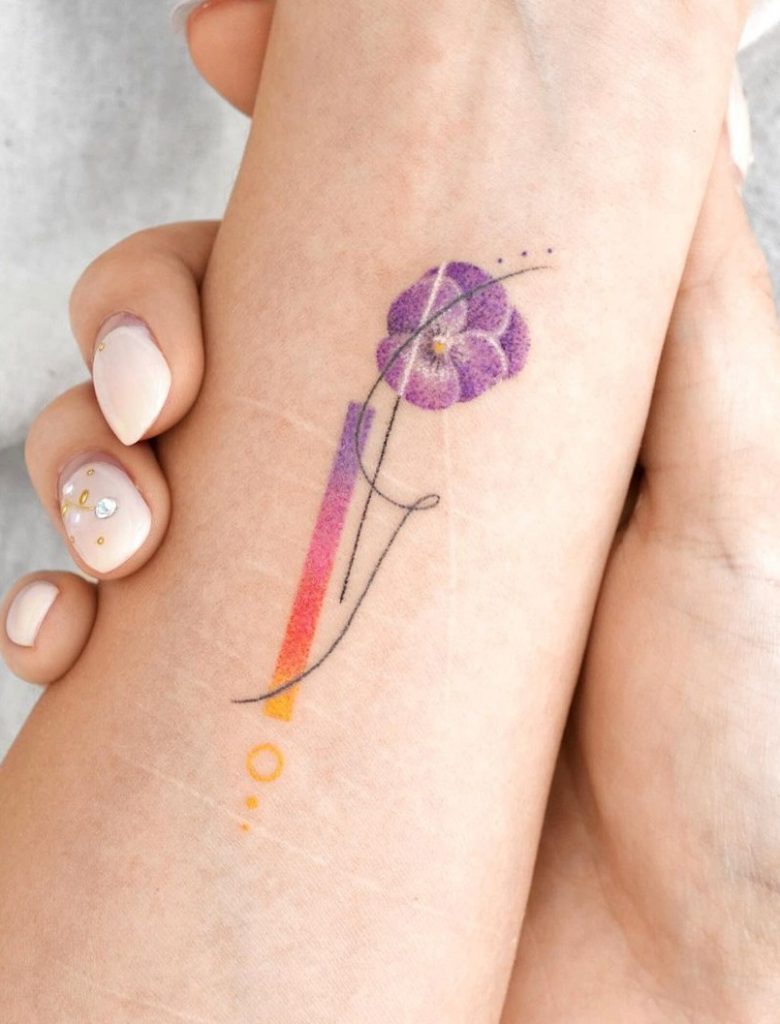 Stick and Poke Flower Tattoo