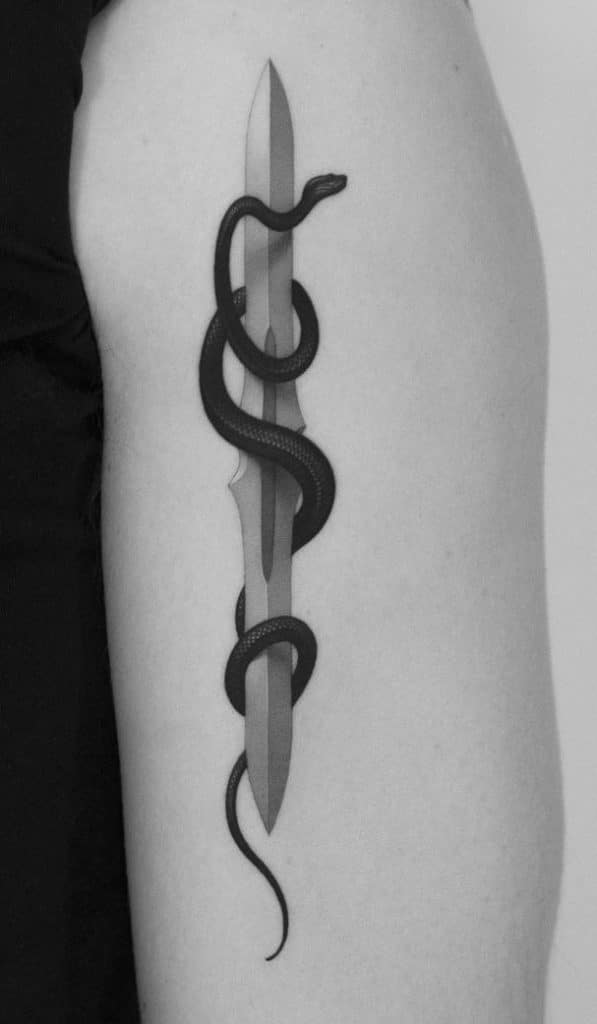 Blackwork Snake Tattoo