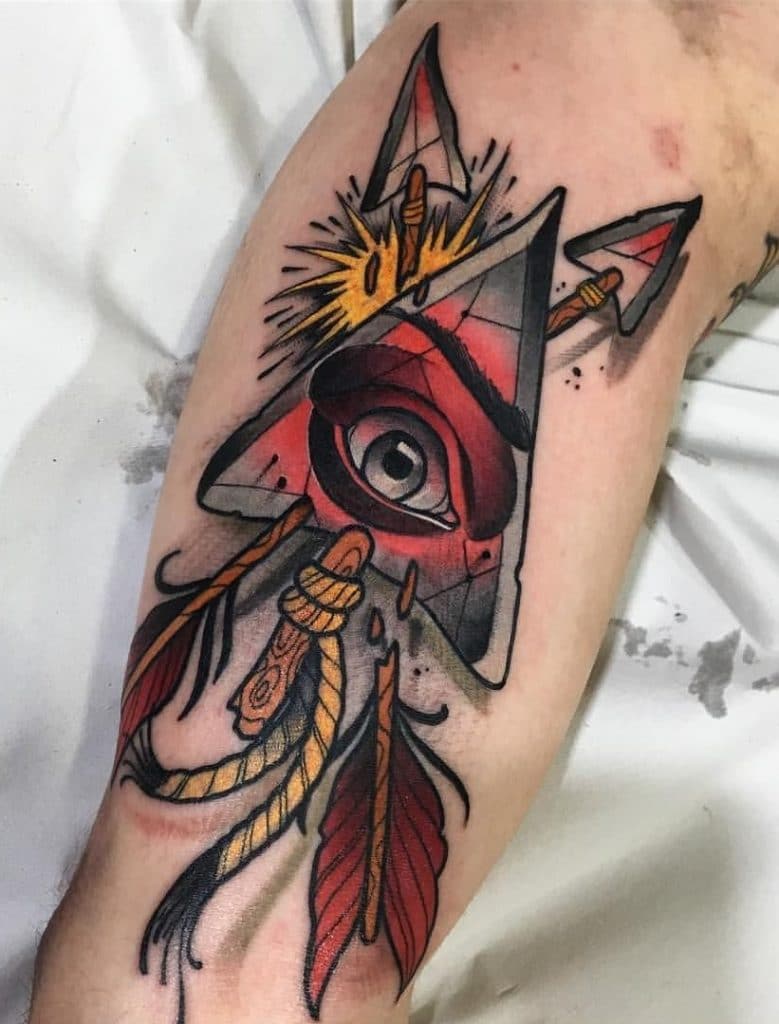 Neo-traditional Arrow Tattoo