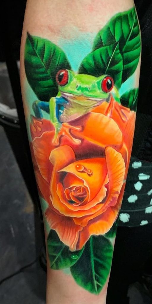 Orange Rose Tattoo