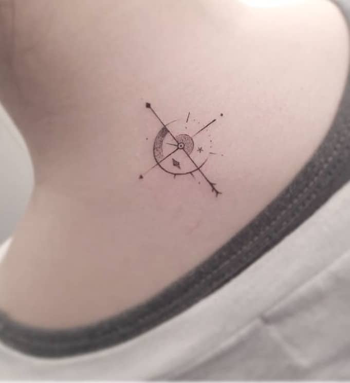 Small Compass Rose Tattoo