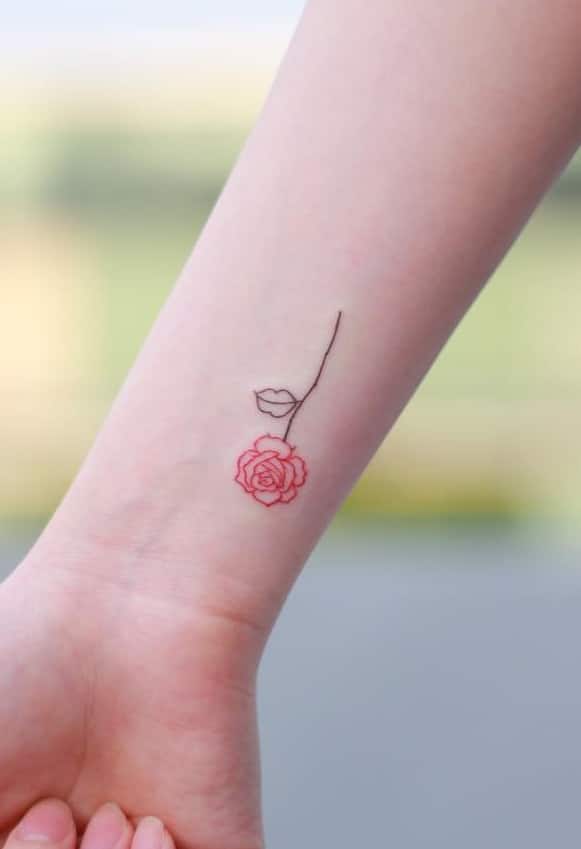 Small and Simple Rose Tattoo