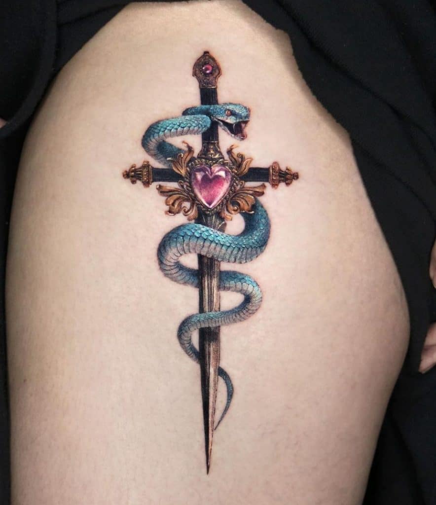 Tattoo girl with snake Top 130