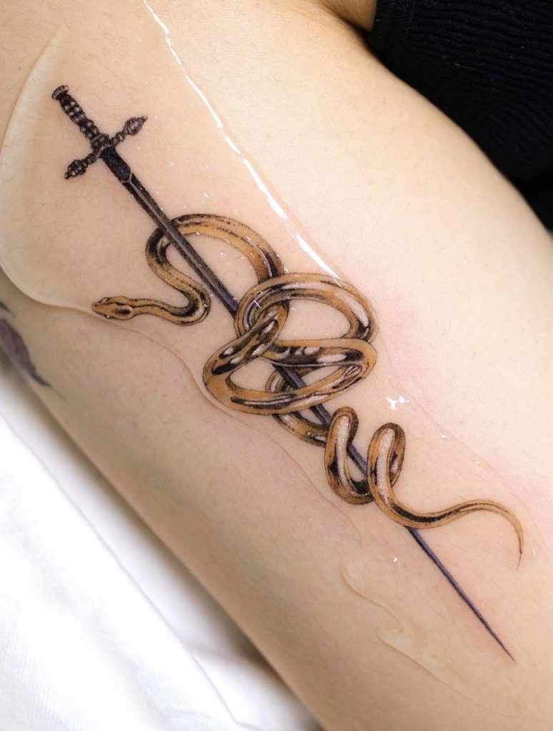Sword and Snake Tattoo
