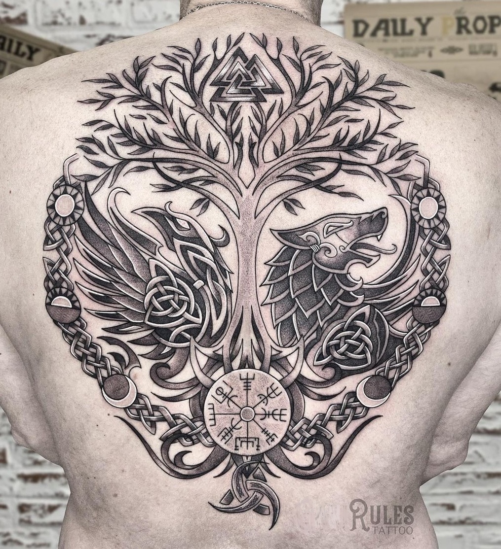 Viking tree of life tattoo designs