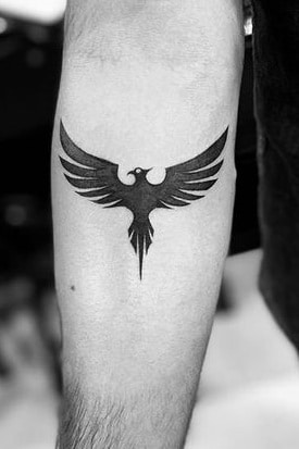 Blackwork Phoenix Tattoo 