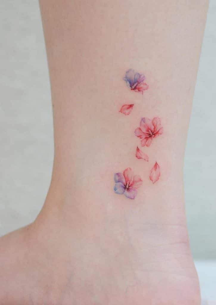 Colorful Hibiscus Tattoo