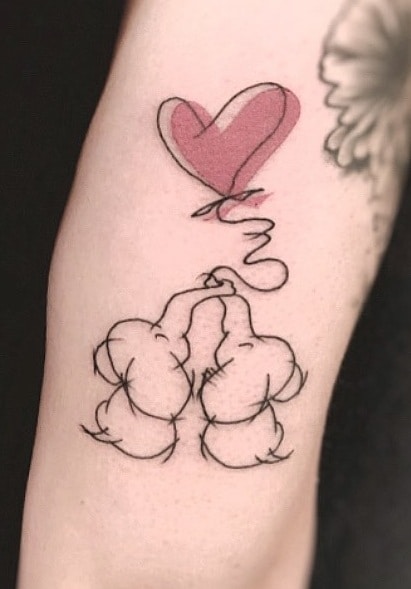 Elephant with Heart Tattoo