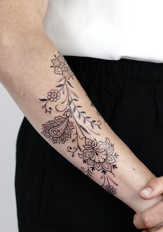 paisley flower tattoo