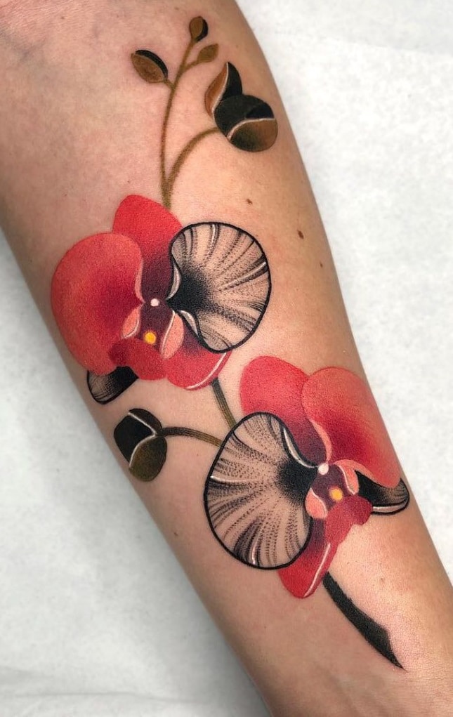 Illustrative Orchid Tattoo