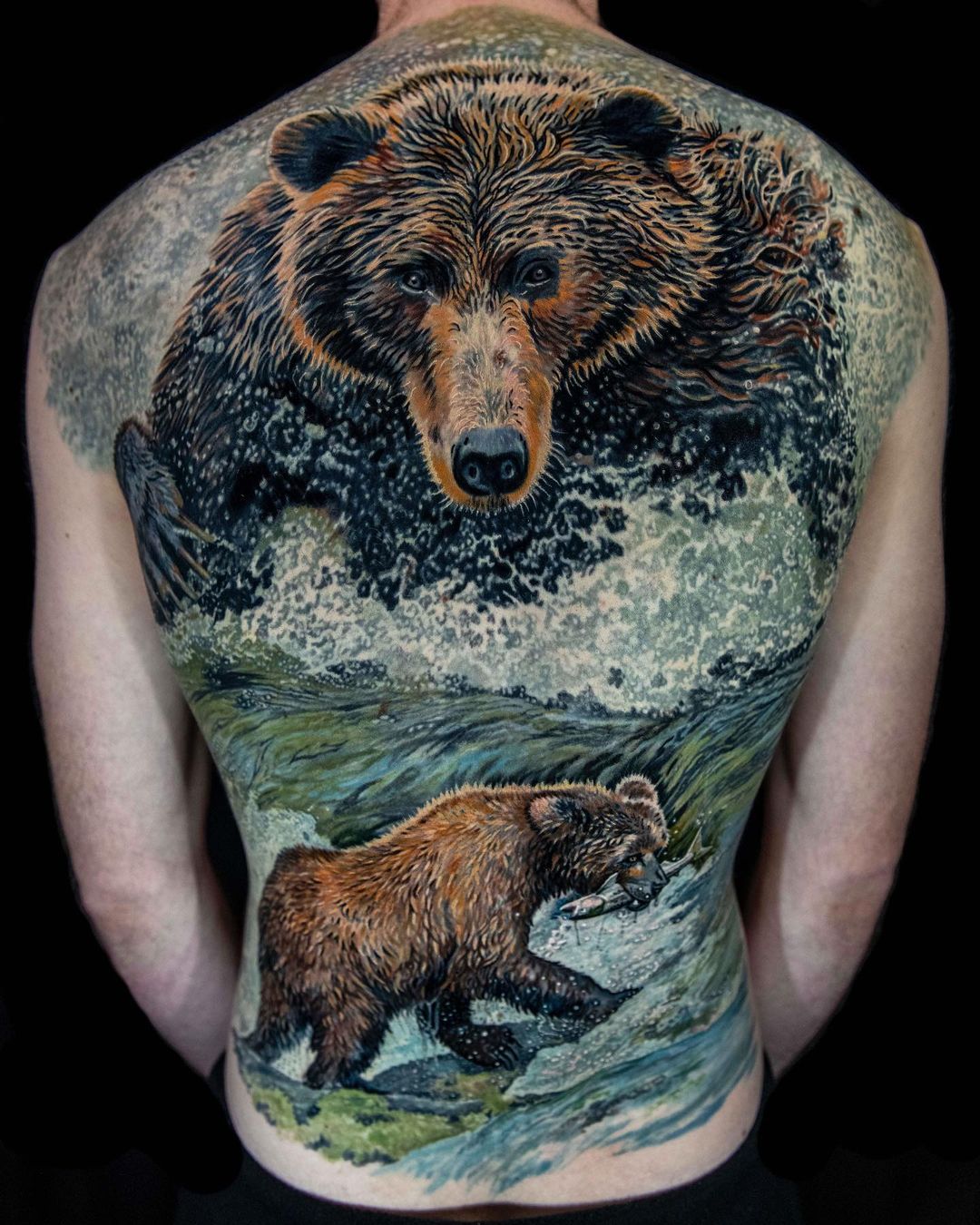 Hand Wolf Bear Tattoo by Earth Gasper Tattoo