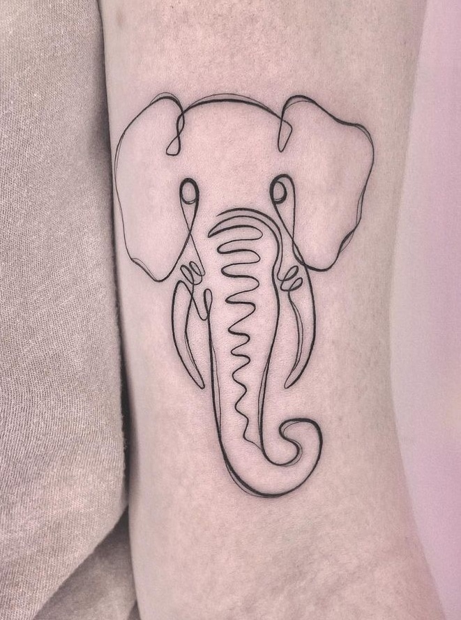 Minimalist Elephant Tattoo