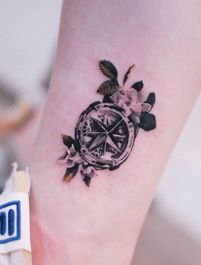 Nautical Star and Compass Tattoo