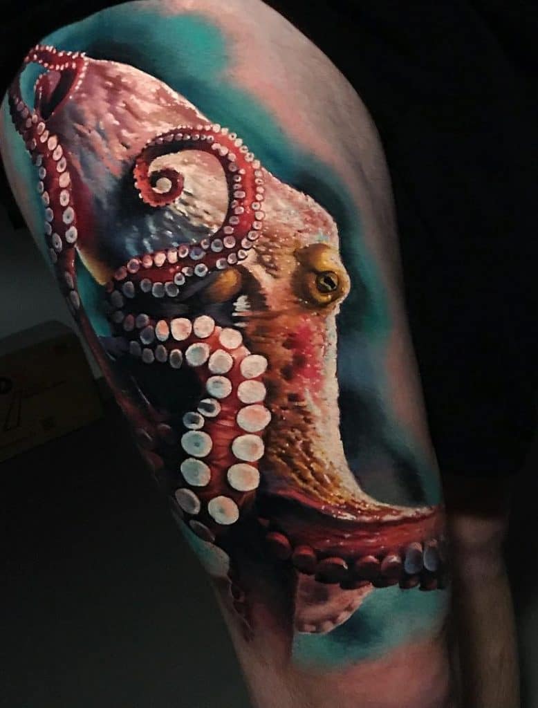 Octopus Thigh Tattoos 