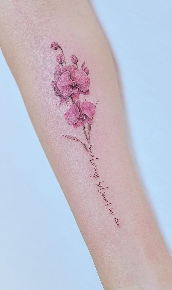 Orchid Forearm Tattoo