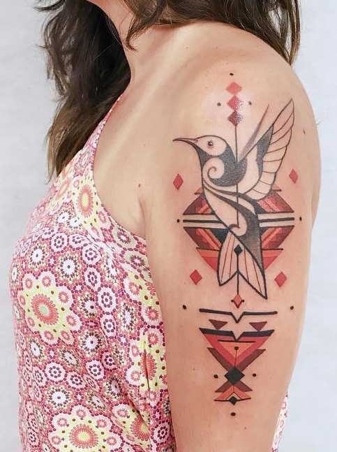 Ornamental Hummingbird Tattoo