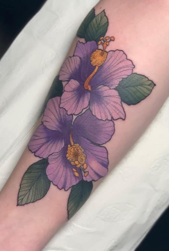 Purple Hibiscus Tattoo