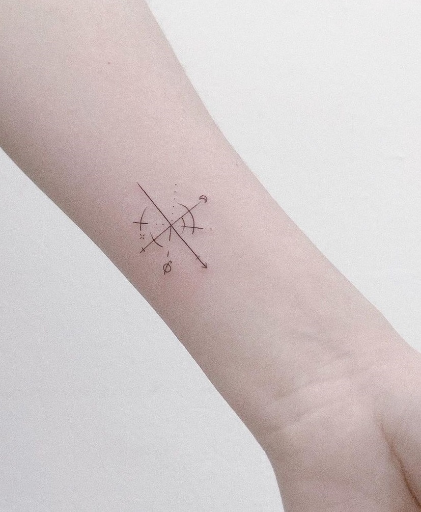 Simple Compass Tattoo
