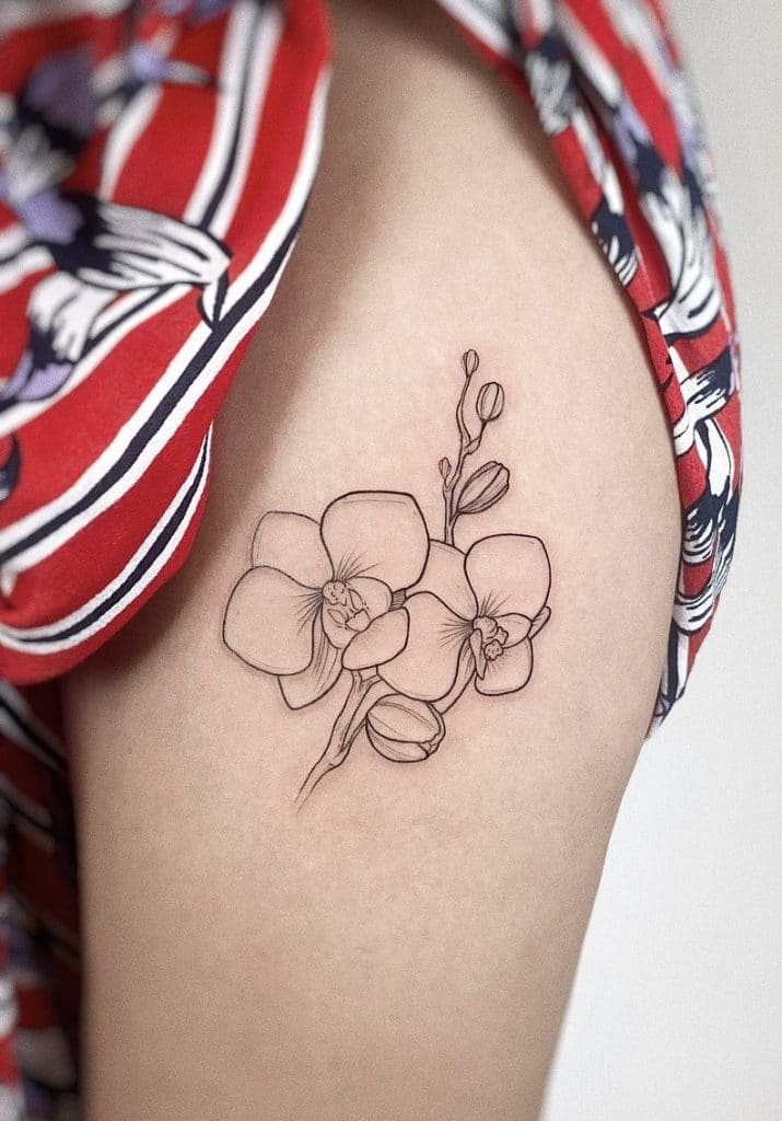 Simple Orchid Tattoo
