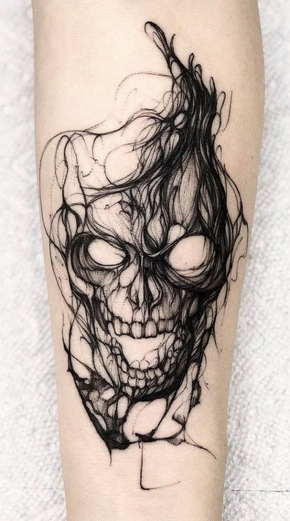 Sketchy Skull Tattoo