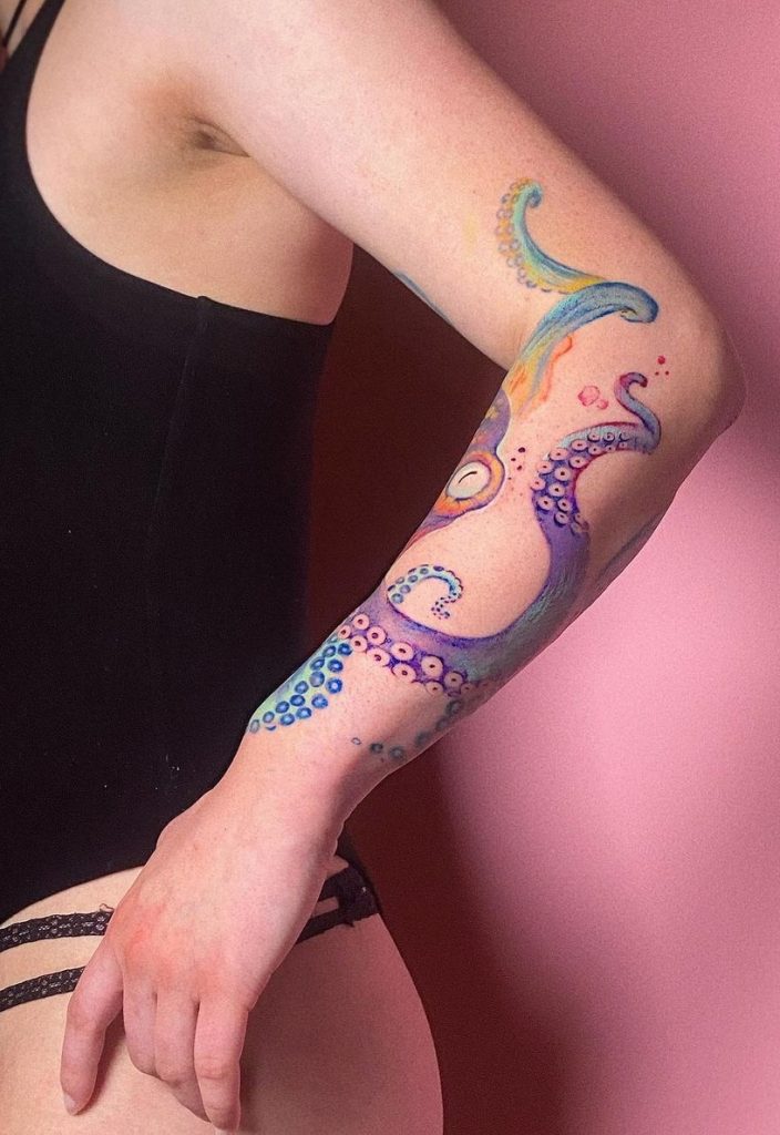Tattoo girl octopus 46+ Octopus