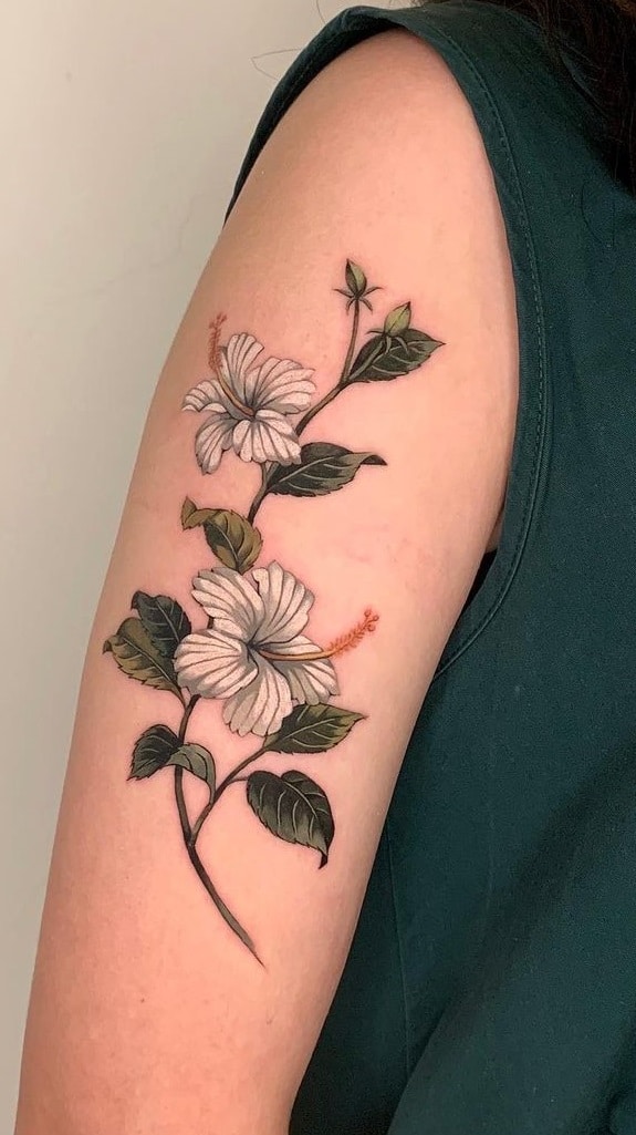 White Hibiscus Tattoo