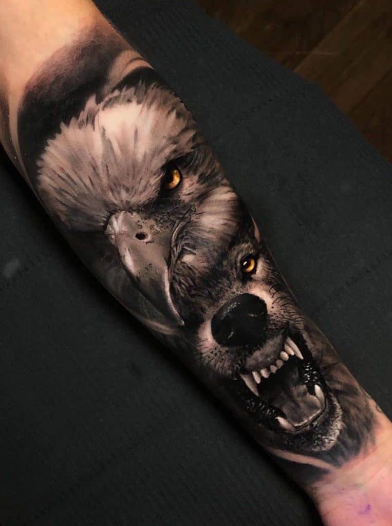 Wolf Tattoo and Eagle Tattoo