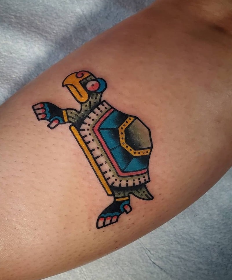 Aztec Frog Tattoo