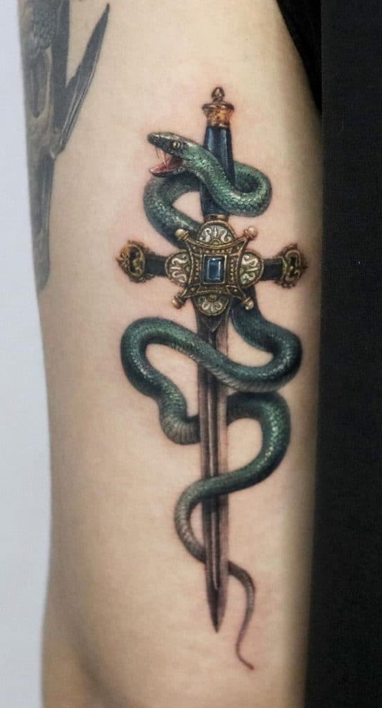 Coiled Snake Tattoo 