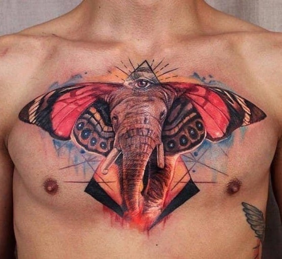 Elephant Chest Tattoo
