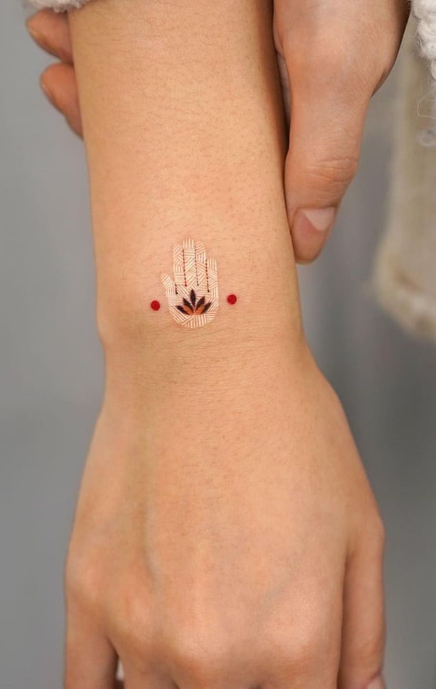 Hamsa Wrist Tattoo