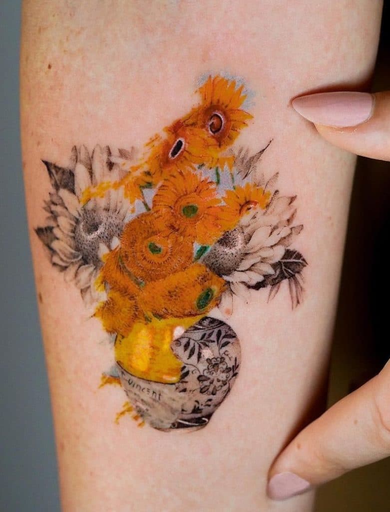 Van Gogh Sunflower Tattoo