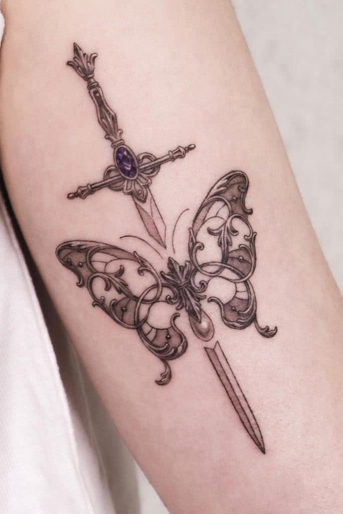 Ornamental Butterfly Tattoo