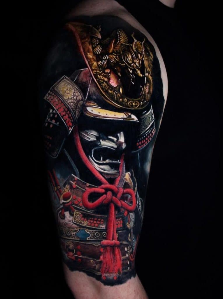 Realistic Samurai Tattoo