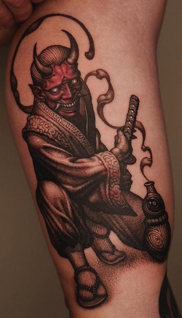 Samurai and Oni Tattoo